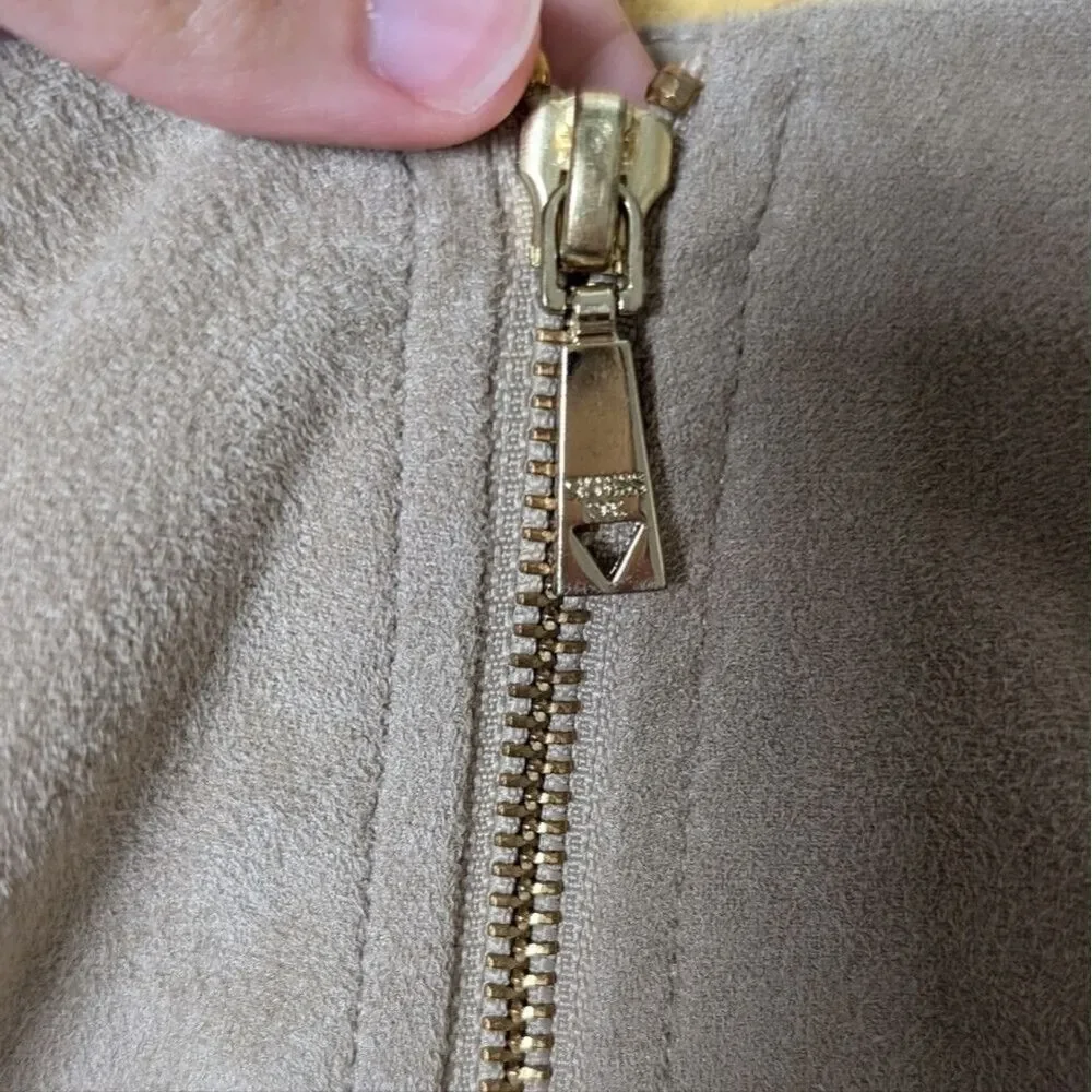 Guess Tan Mini Skirt Side Slit Career Office Size 0